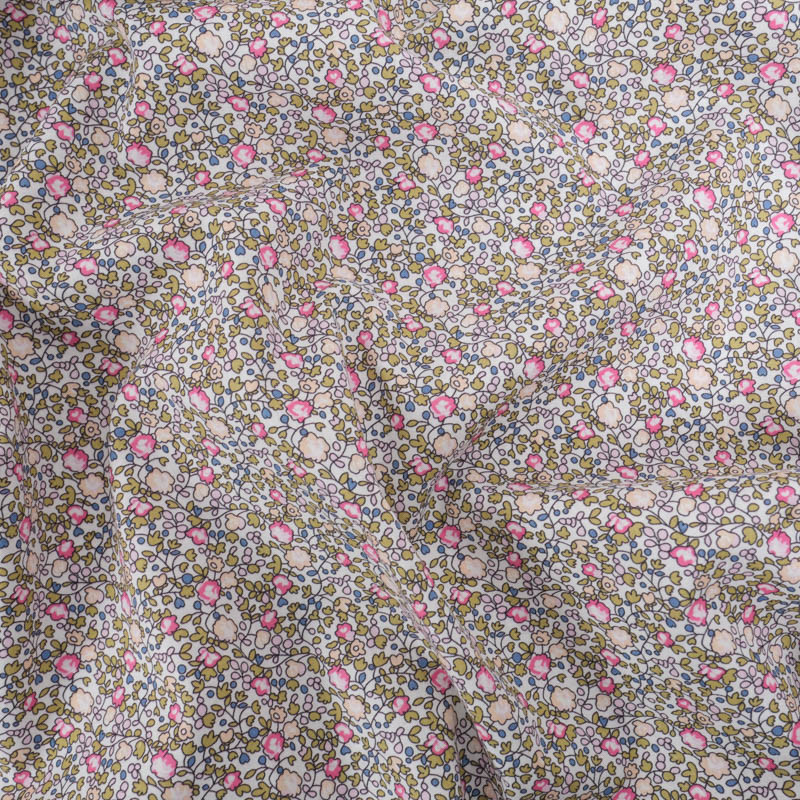 Popeline Imprimée Minnia Vert Rose - Maison Klem